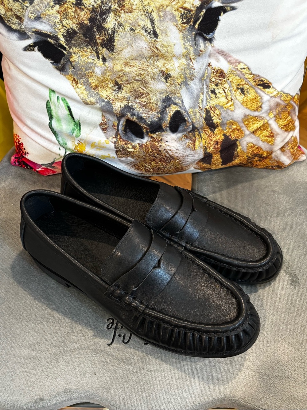 Classic Black Leather Penny Loafers